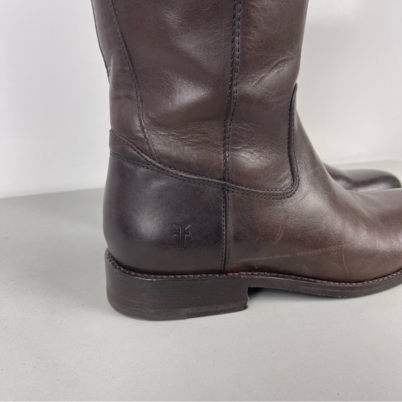 FRYE Jayden Button Tall Riding Boots Brown Leather Women's Size 8.5B - Picture 3 of 13